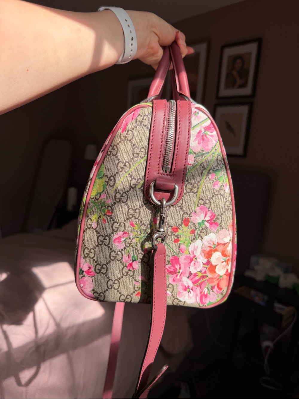 Gucci GG Supreme Blooms Boston Bag - Picture 4 of 11